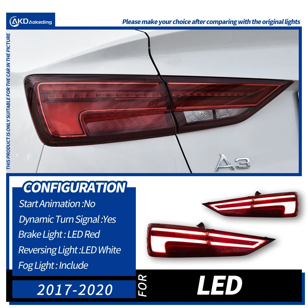Car Lights for Audi A3 8V Limousine Sedan 2013-2020 LED Auto Taillight Assembly Upgrade Dynamic Turn Signal Lamp Accessories