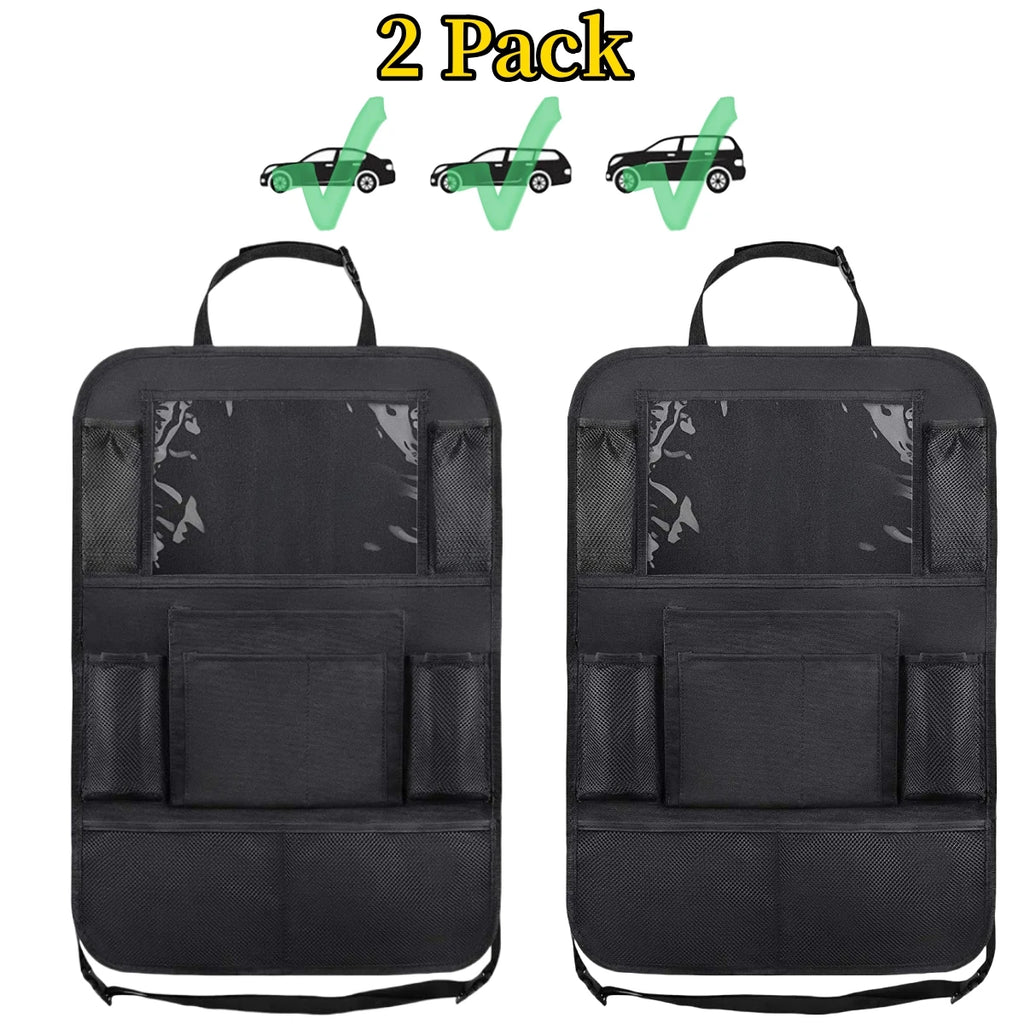 Car Seat Back Organizer 10 Storage Pockets with Touch Screen Tablet Holder