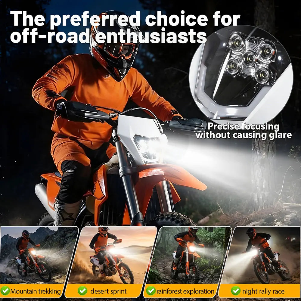5 LED Headlight Headlamp Lamp Universal for KTM SX SXF XC XCF 125 200 250 300 350 450 Dirt Pit Bike Motorcycle Accessories