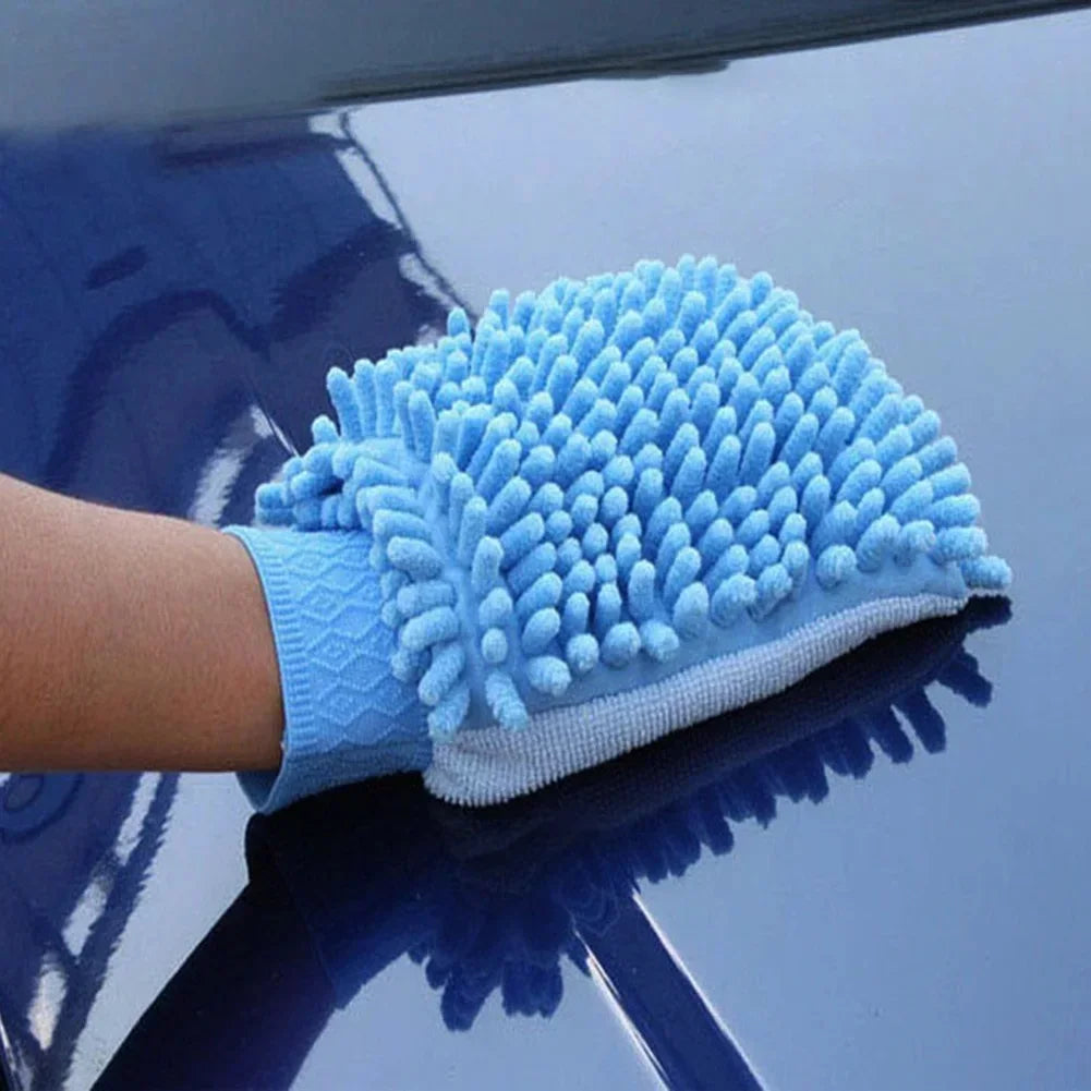 Car Wash Gloves Chenille Coral Fleece Washing Wiper Cleaning Towel Auto Dust Premium Automotive Accessory