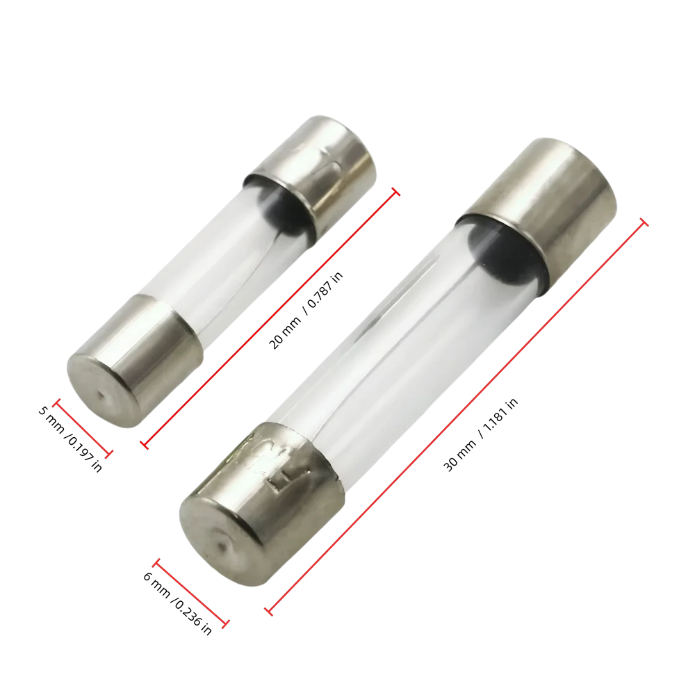 automotive fuses with metal casings Cartridge Fuse on a white background