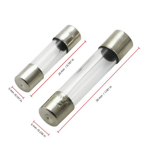 automotive fuses with metal casings Cartridge Fuse on a white background