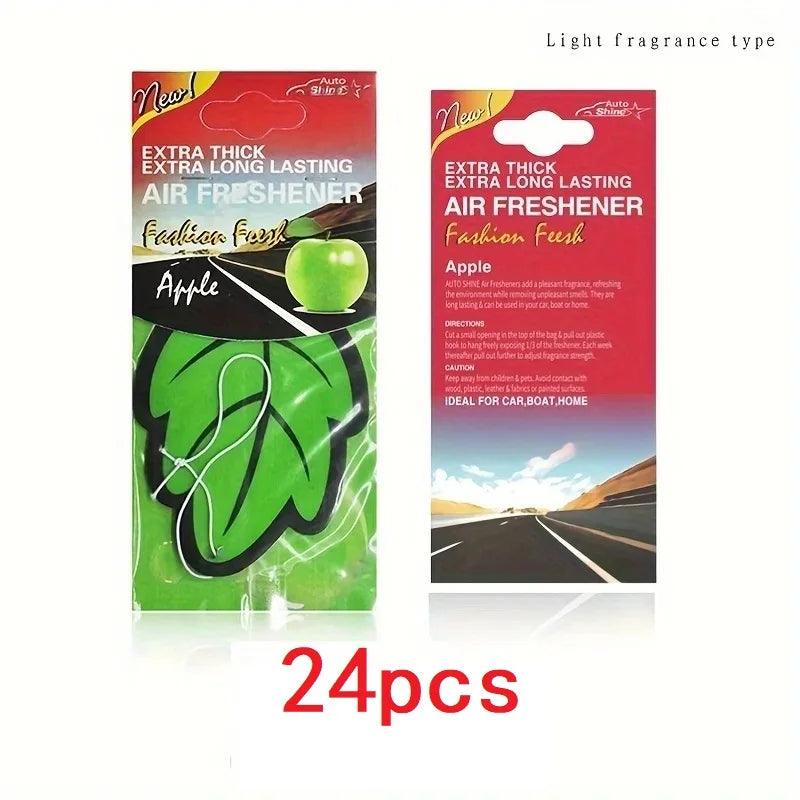 3-60pcs Car Air Freshener Natural Scented Tea Paper Auto Hanging Vanilla Perfume