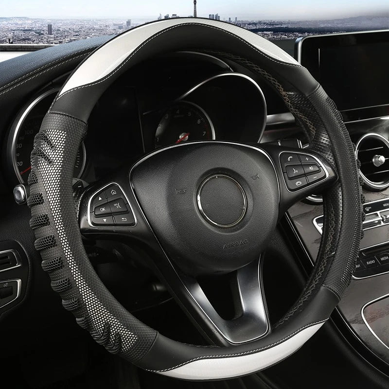 Three-dimensional Honeycomb Steering Wheel Cover Durable Leather Cover