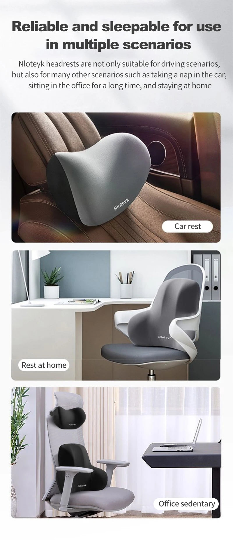 Car Neck Pillow Memory Foam Protective Lumbar Back Support Breathable SUV Truck