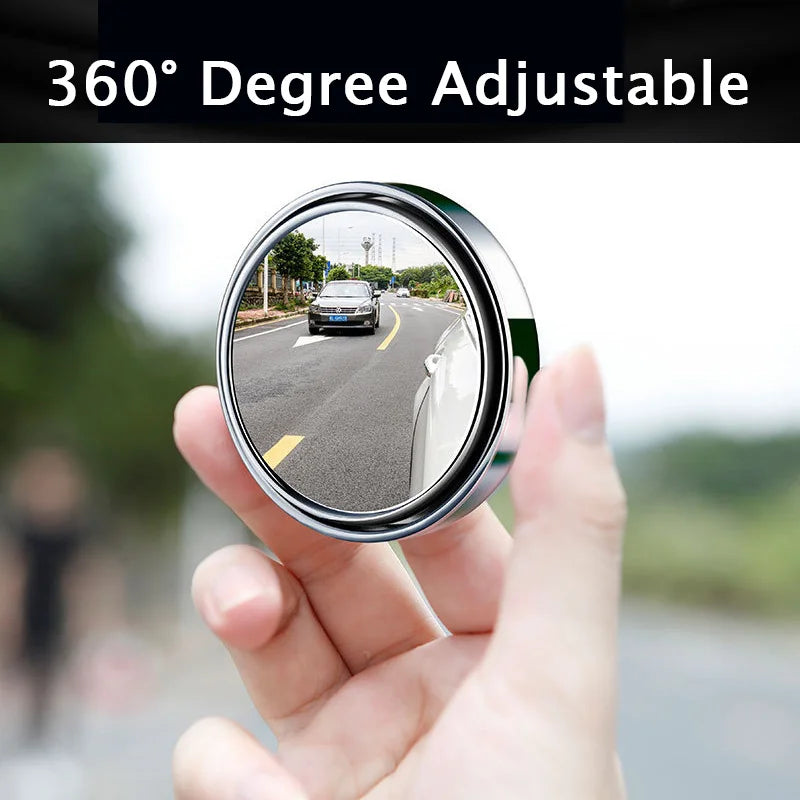 360 Degree Adjustable Blind Spot Mirror Car Auxiliary Rearview Convex Round Premium Automotive Accessory