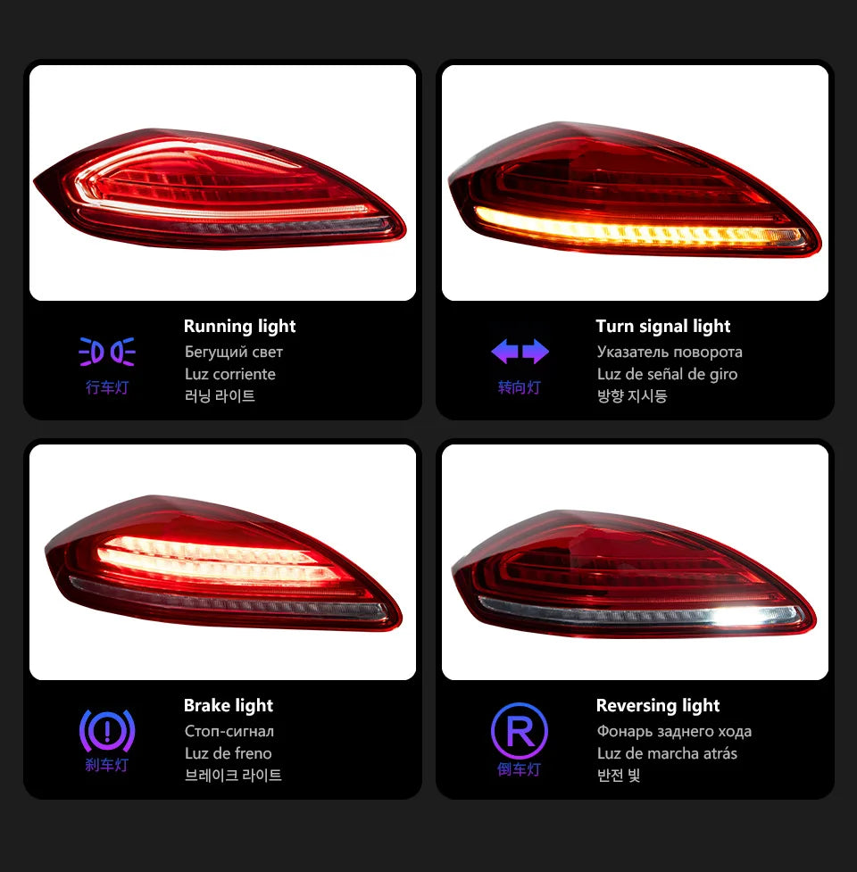 AKD Tail Lamp for Porsche Panamera 970.1 970.2 LED Tail Light 2010-2017 Rear Fog Brake Turn Signal Automotive Accessories