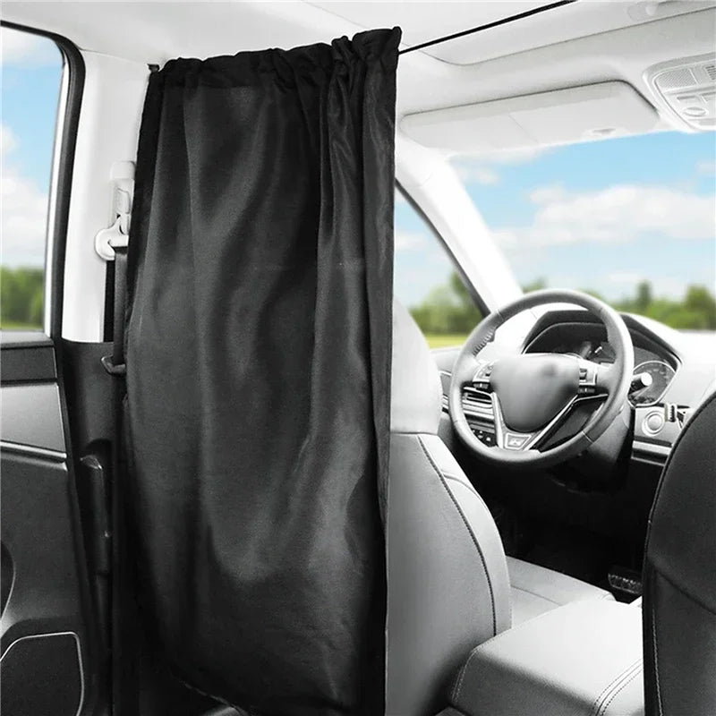 Car Privacy Curtains Universal Divider Curtain Between Rear Seat Auto Blackout