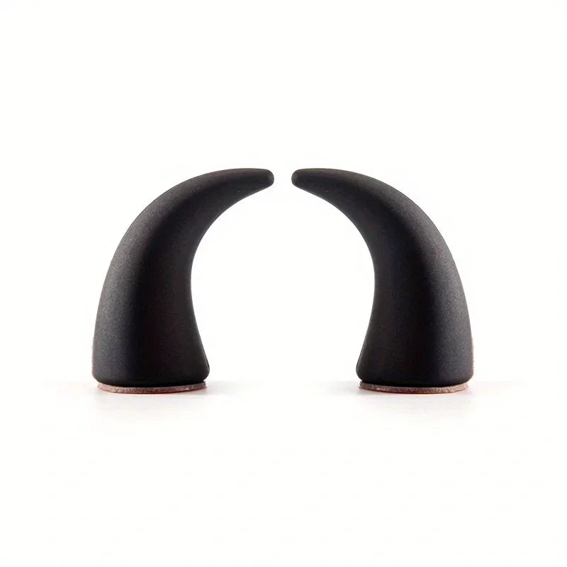 2 pcs Car Mini Steering Wheel Devil Horns Corner Decorative Sticker Cute Creativ