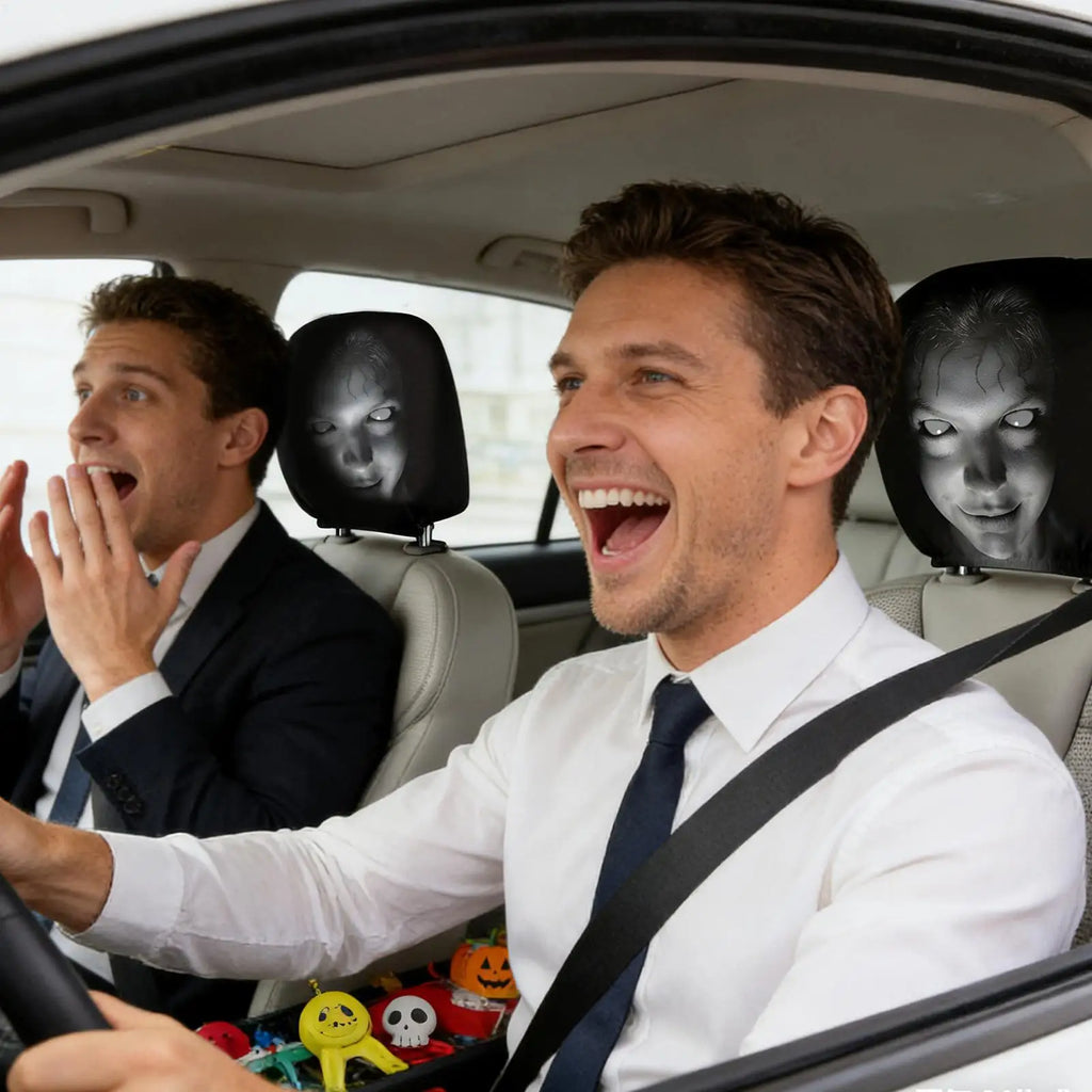 Car Headrest Cover Funny Auto Interior Supplies Head Rest Protector Vehicle