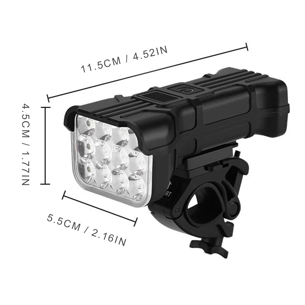 Bicycle Front Rear Light 1800mAh LED Bike Light 6500K Bike Head Lamp Flashlight 360 Rotation 500LM with Horn Bicycle Accessories