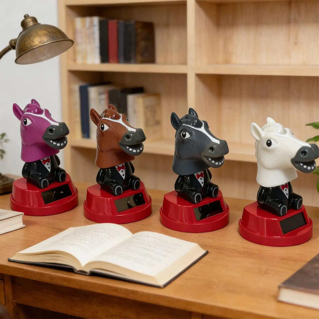 Car Ornament Solar Bobblehead Doll horse Shape Gift Creative Interior Supplies Premium Automotive Accessory