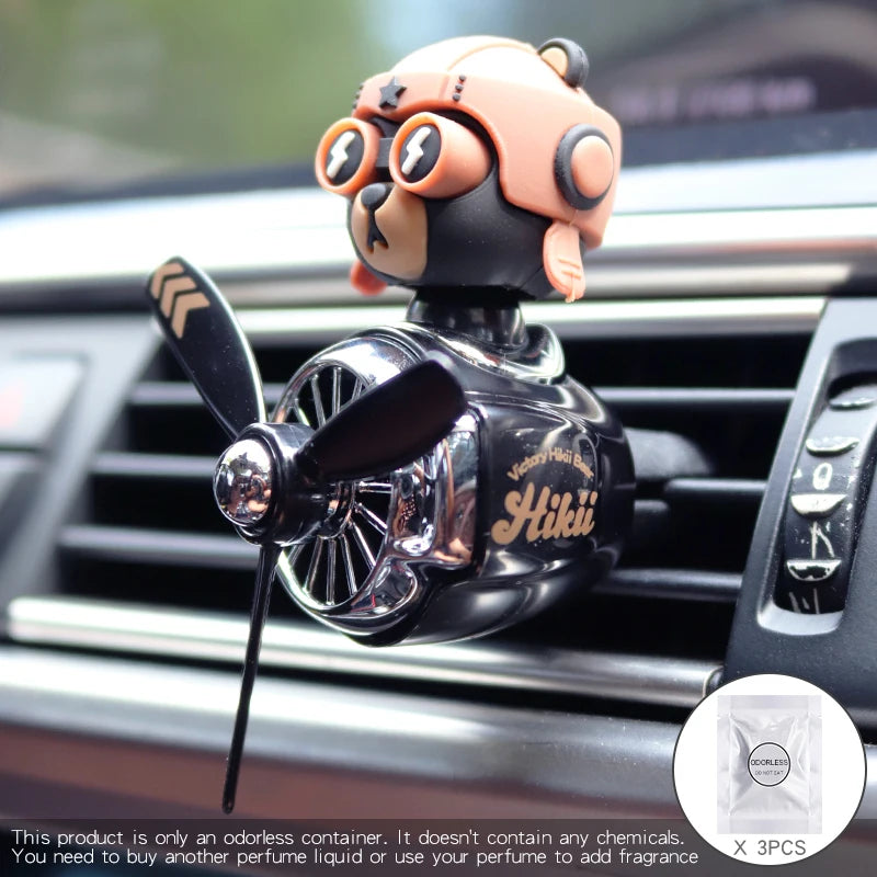 Odorless DIY perfume ornament airplane pilot bear car air freshener decoration