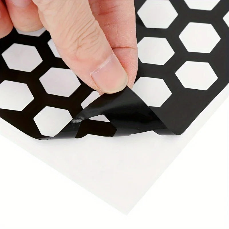 Car rear taillight sticker honeycomb type sticker carbon fiber style black