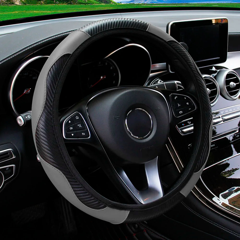 Car Steering Wheel Cover Breathable Anti Slip PU Leather Steering Covers