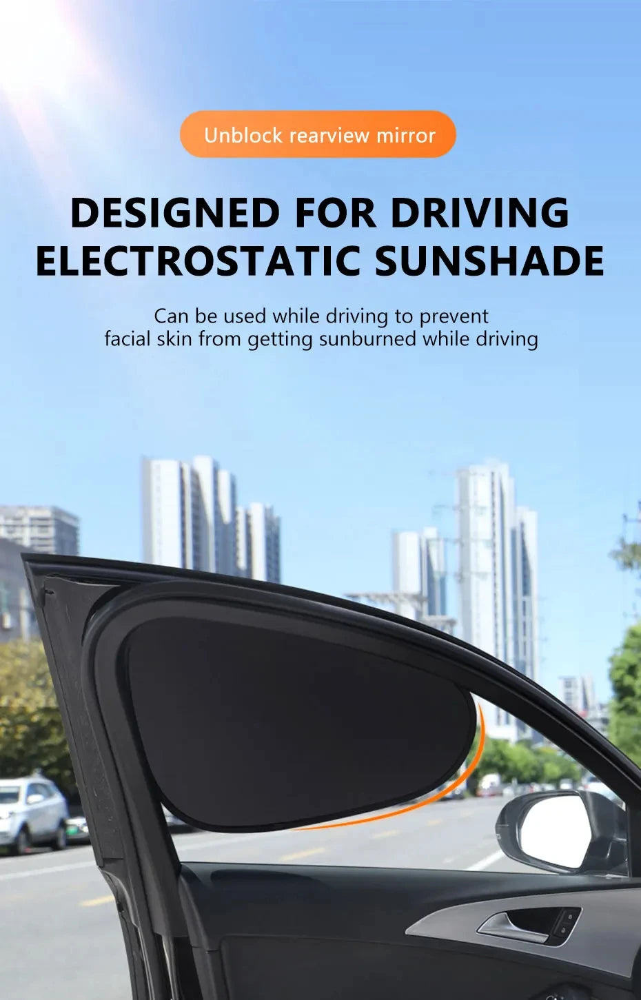 New Electrostatic Sun Visor for Car Side Window 4-Layer Shade Curtains SUV Truck