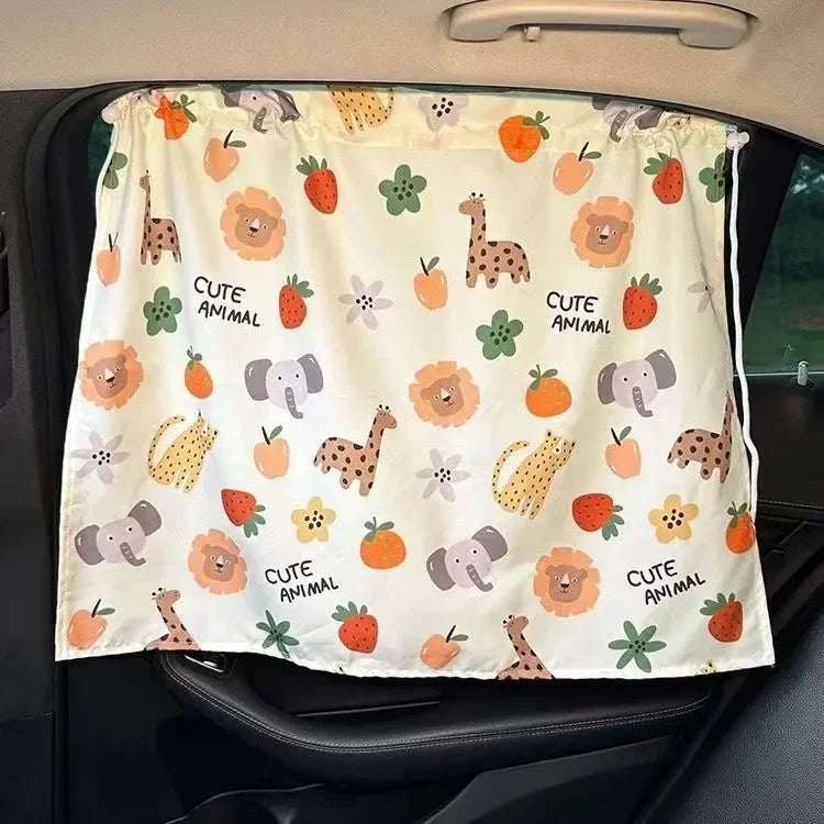 Suction Cup Curtain Shade Car Window Sunshade Cover Cartoon Universal Side