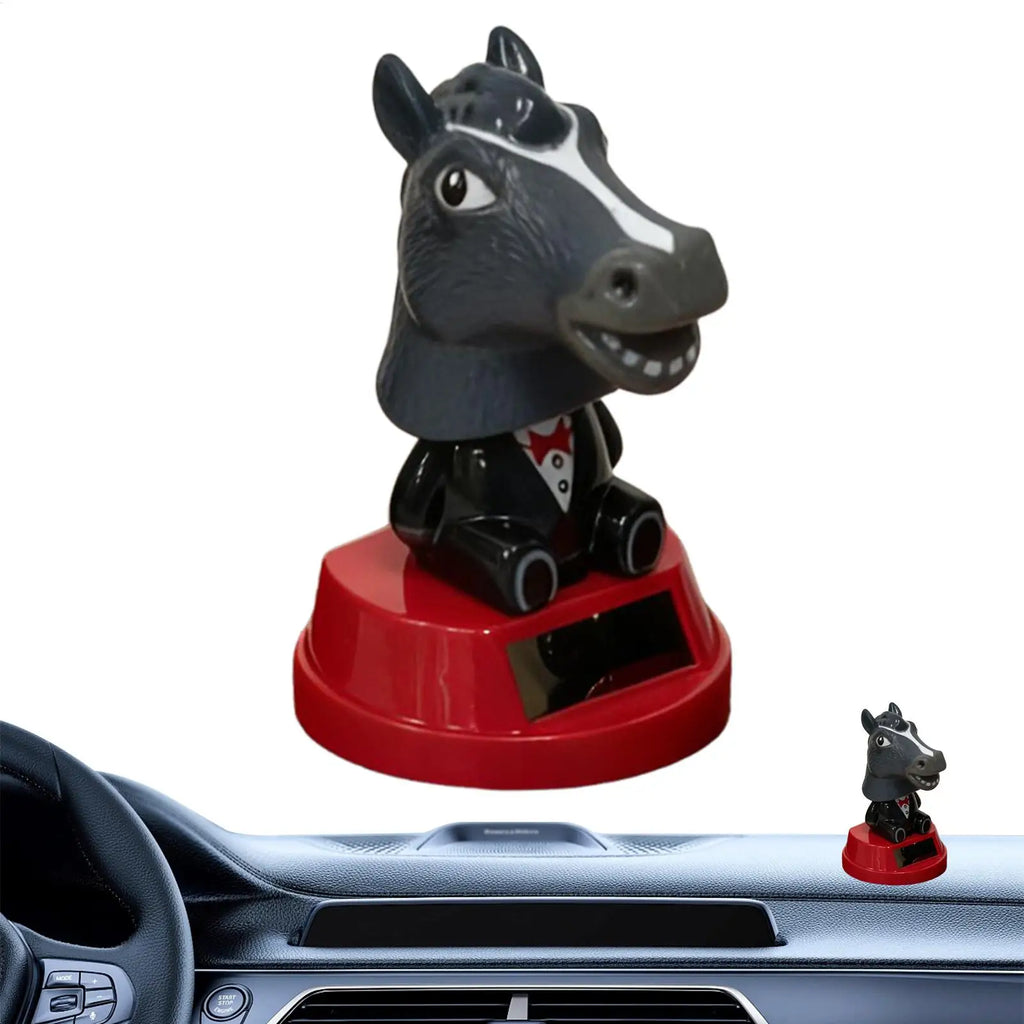 Car Ornament Solar Bobblehead Doll horse Shape Gift Creative Interior Supplies Premium Automotive Accessory