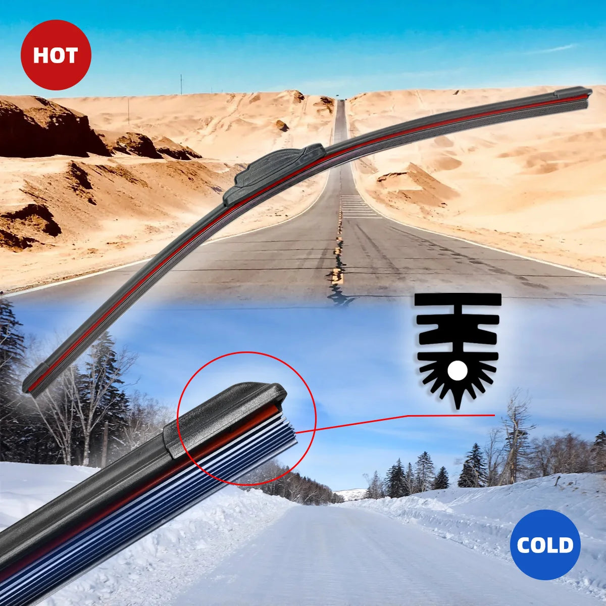 Car Front Windshield Wiper Blade 11 Layer Rubber Strip J/U-Shaped Premium Automotive Accessory