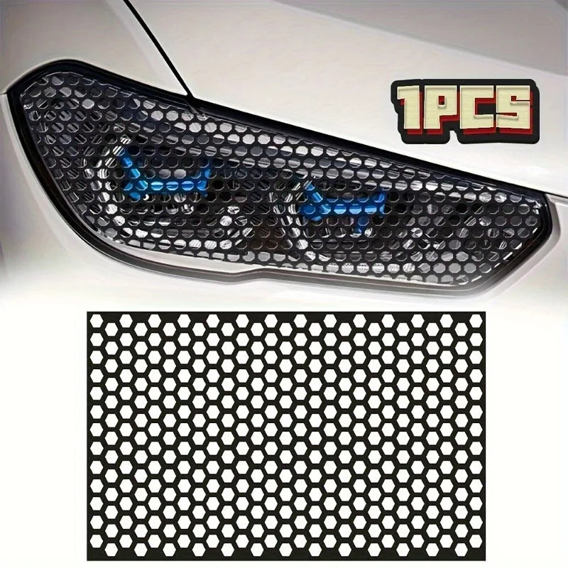 Car rear taillight sticker honeycomb type sticker carbon fiber style black