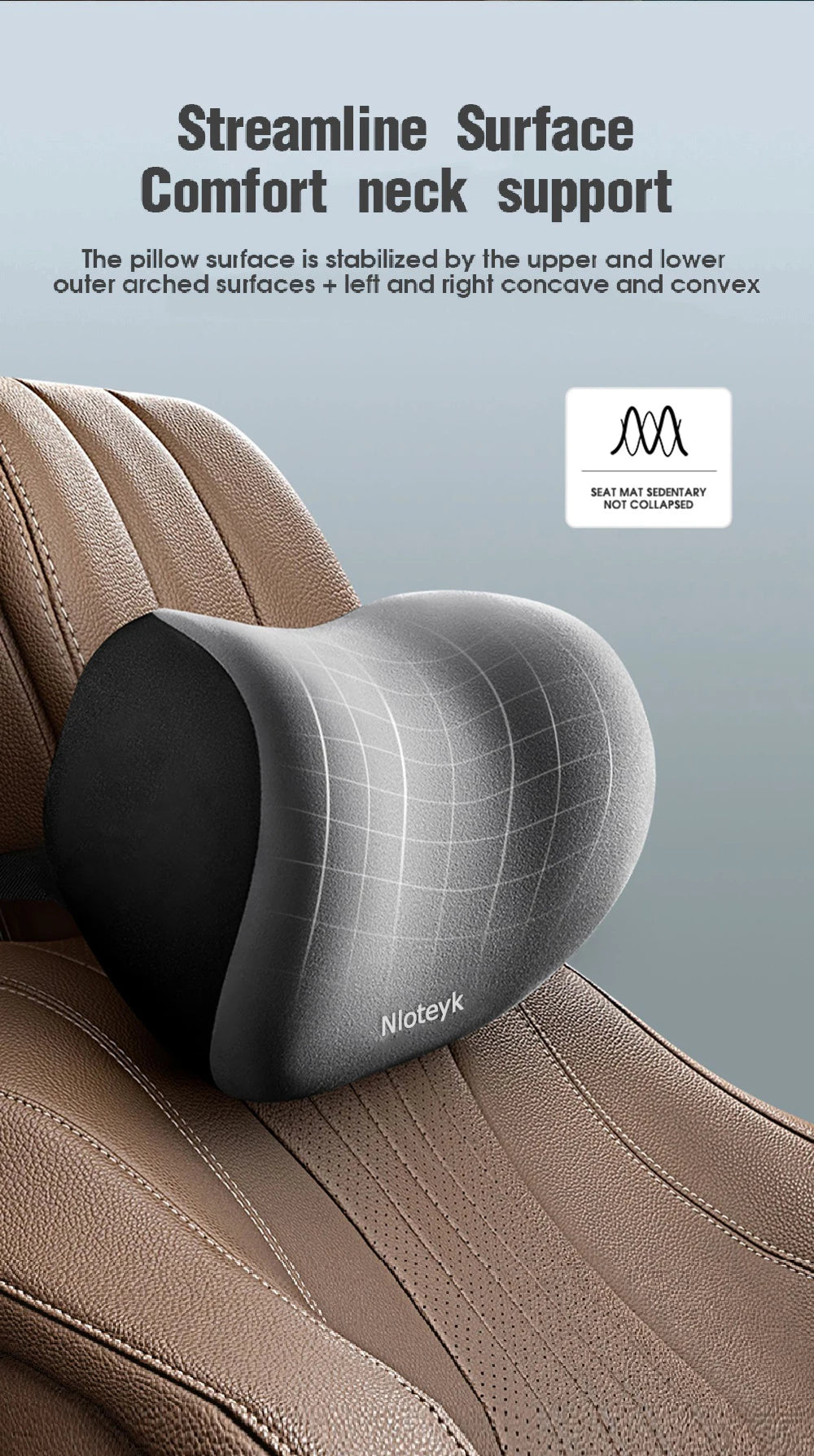 Car Neck Pillow Memory Foam Protective Lumbar Back Support Breathable SUV Truck