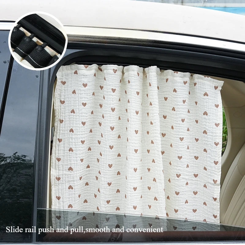 Cartoon Car Curtains Car Sunshade Side Curtains Embedded Rail Car with Sun