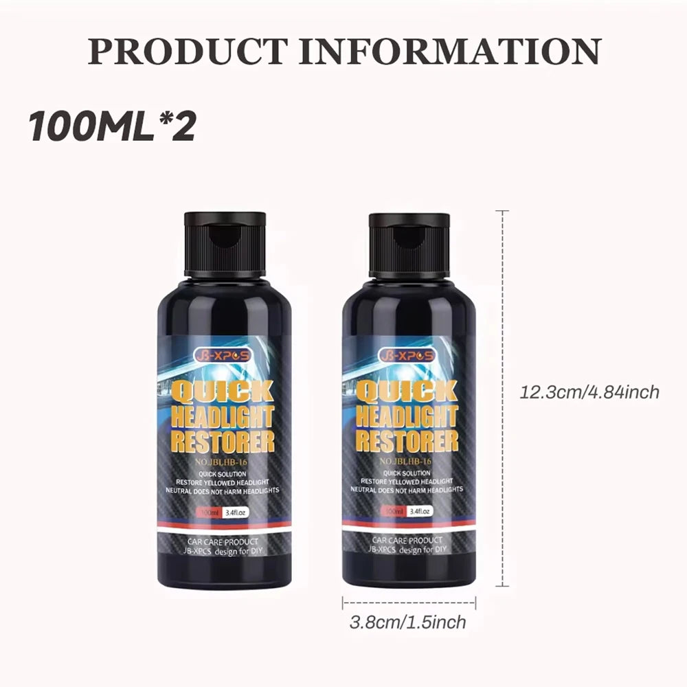 Headlight Restoration Polishing Headlamp Scratch Remover Repair Cleaning Paste Remove Oxidation Headlight Polish Liquid LHB-16