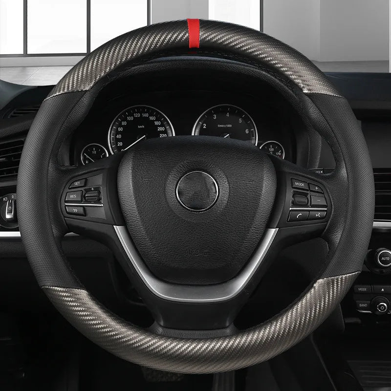 Universal D Shape Car Steering Wheel Cover Breathable Anti Slip Car Decoration