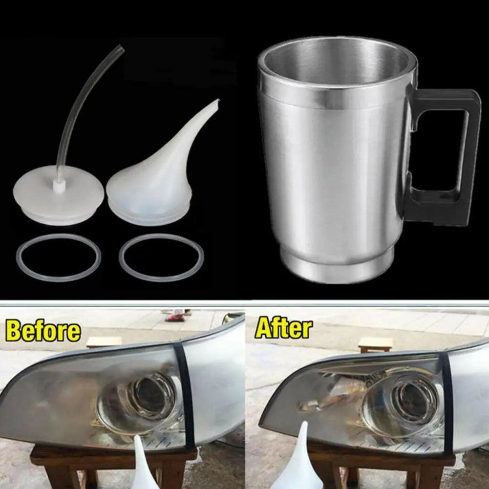 200ml Car Headlight Restoration Kit Can Headlight Polishing Steam Fumigator Restoration Kit Mug Steamer Headlamp Restoration Kit