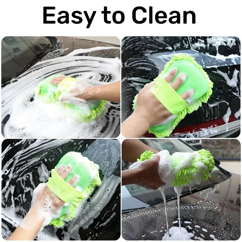 Microfiber Car Wash Sponge Cleaning Car Care Detailing Brushes Washing Towel Auto Gloves Styling Accessories