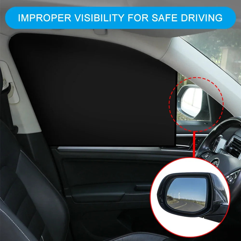 Magnetic Car Sunshade UV Protection Curtains Sun Shield Cover Double Sides Auto