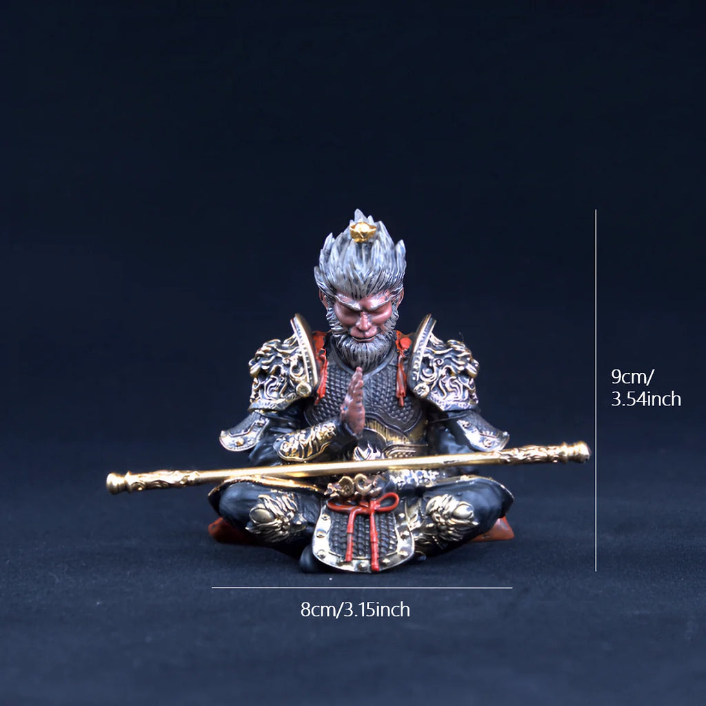 Vibrant Monkey King Figurine 1 Set Hand-Painted Plastic Car Dashboard Ornament Premium Automotive Accessory