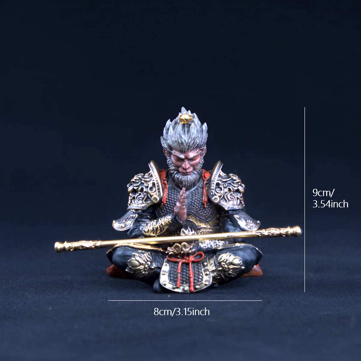 Vibrant Monkey King Figurine 1 Set Hand-Painted Plastic Car Dashboard Ornament Premium Automotive Accessory