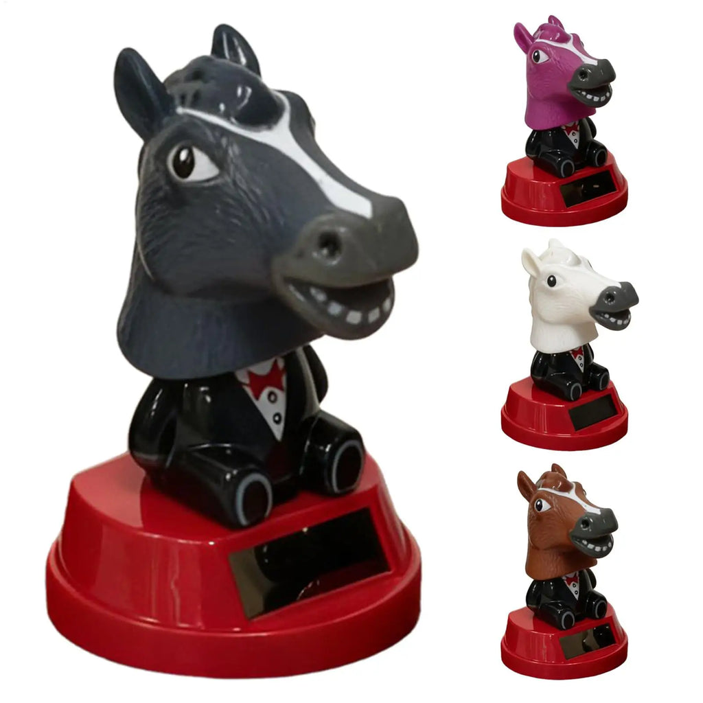 Car Ornament Solar Bobblehead Doll horse Shape Gift Creative Interior Supplies Premium Automotive Accessory