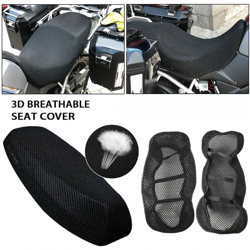 1 Pc Large Motorcycle Seat Cover Anti-Slip 3D Mesh Fabric Breathable Waterproof