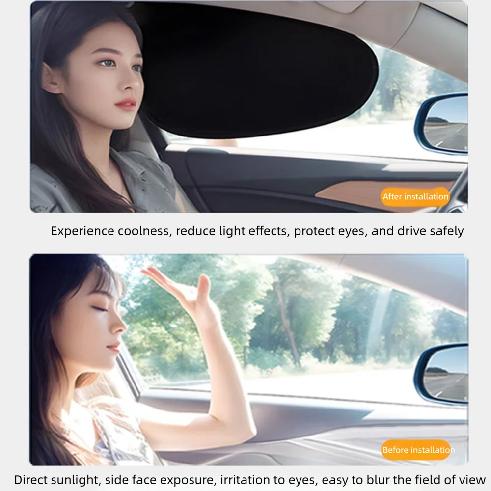 New Electrostatic Sun Visor for Car Side Window 4-Layer Shade Curtains SUV Truck