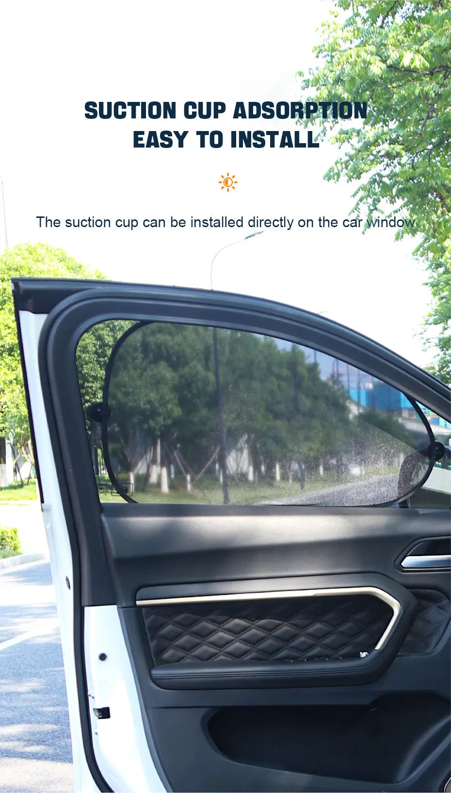 Car Sun Shade Side Window Curtain Front Rear Window Sunshade Summer UV Blocking