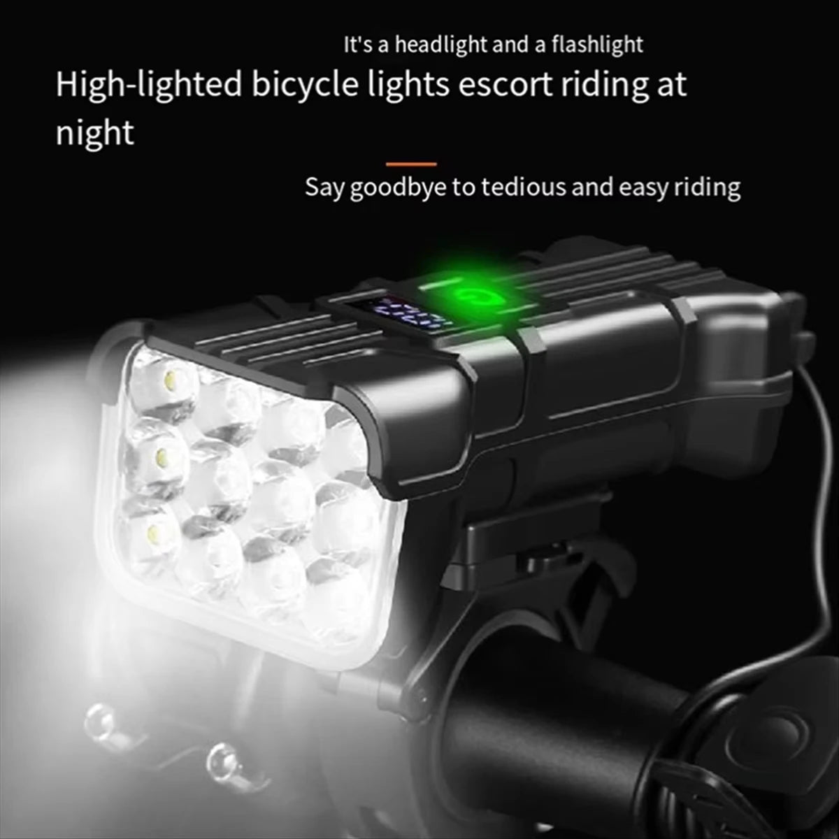 Bicycle Front Rear Light 1800mAh LED Bike Light 6500K Bike Head Lamp Flashlight 360 Rotation 500LM with Horn Bicycle Accessories