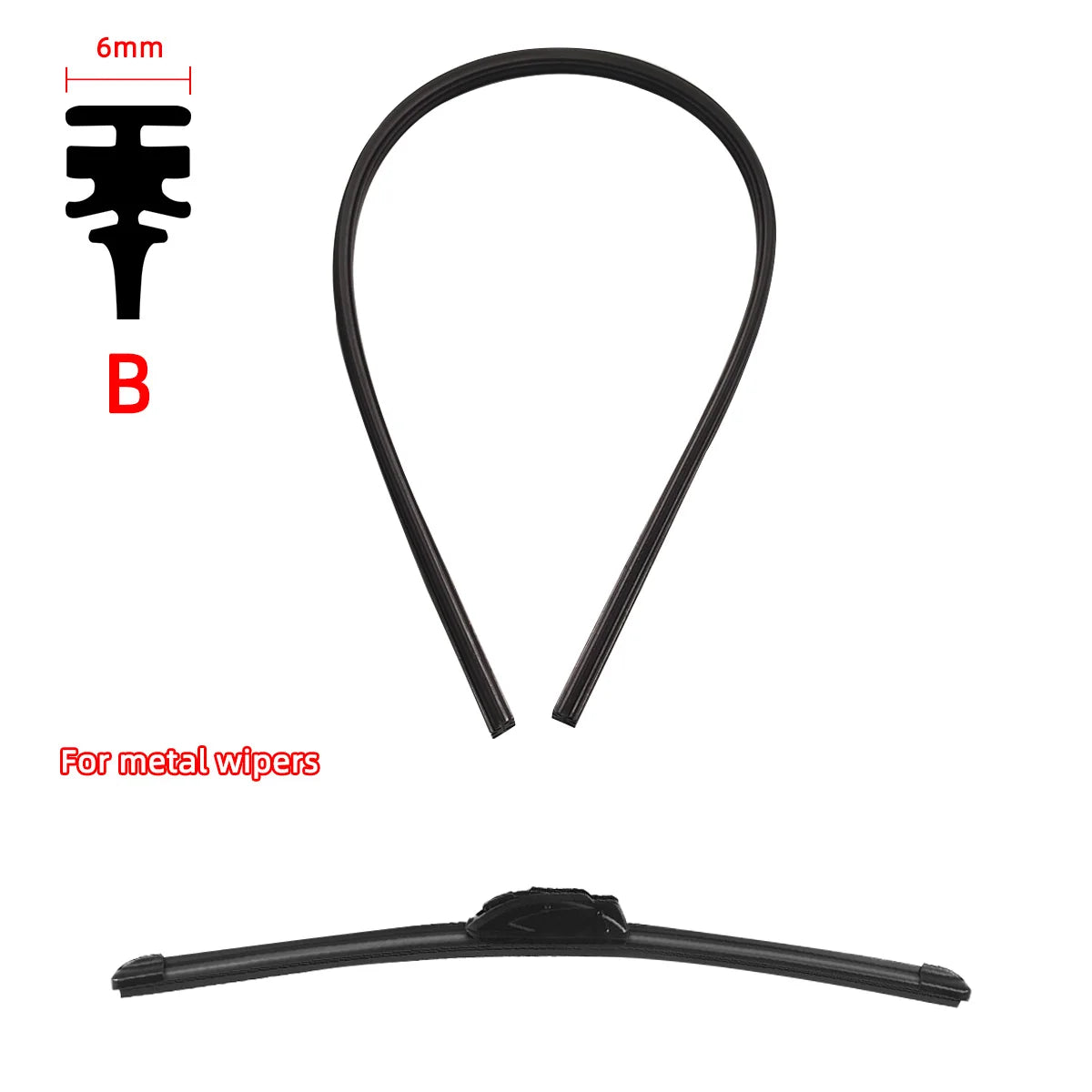 Car Wiper Rubber Strips Refill Blade Replacement Parts All Types Seasons Premium Automotive Accessory