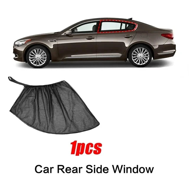 2pcs Car Rear Side Window Sunshade UV Protect Shield Mesh Prevent Mosquito