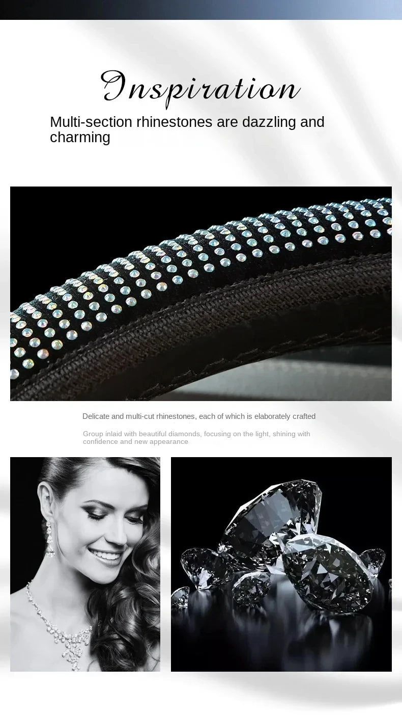 Crystal Steering Wheel Cover Bling Diamond Car Steering Wheel Cover
