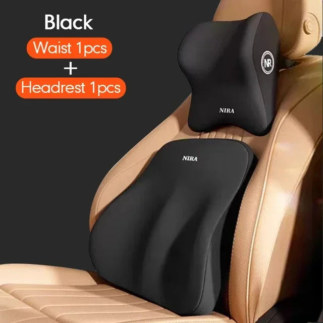 Memory Foam Car Universal Headrest Lumbar Cushion Back Pillow Interior Protector