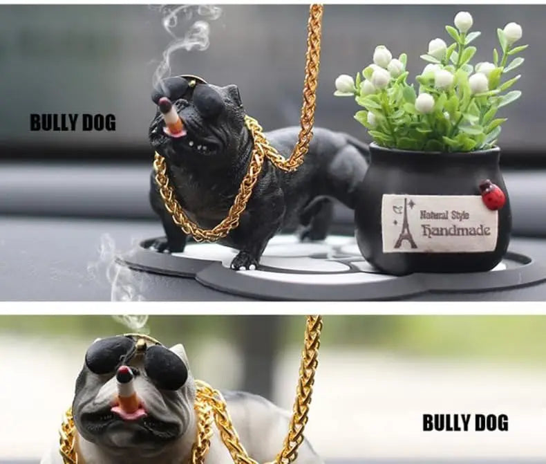 Car Bulldog Ornament Personality High End Bully Dog Dashboard Decoration Resin Premium Automotive Accessory