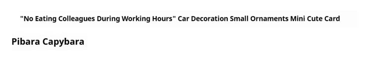 Cute Cartoon Capybara With Duck Mini Car Dashboard Ornament No Eating Colleagues Premium Automotive Accessory