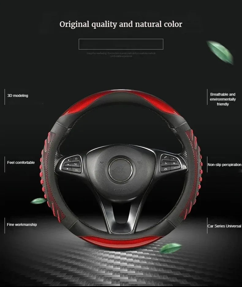 Three-dimensional Honeycomb Steering Wheel Cover Durable Leather Cover
