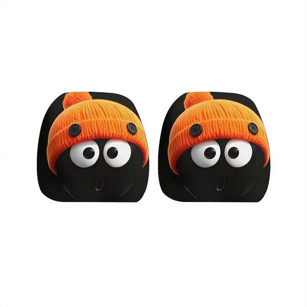 Funny Car Headrest Cover Elastic Slip On Seat Protector Mystery Interior Auto