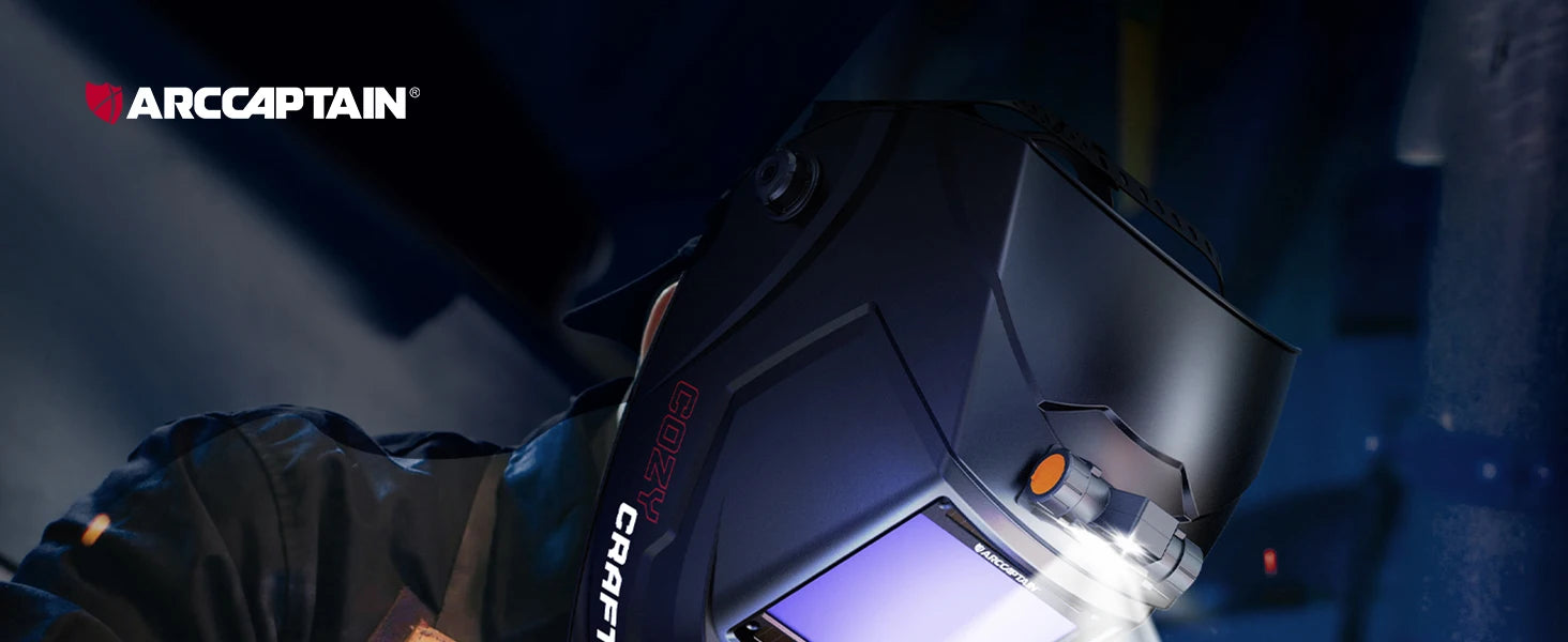 Welding Helmet ARCCAPTAIN  Auto Darkening Solar Powered True Color Welding Hood 1/1/1/1 Welder Mask For MMA MIG TIG Cutting