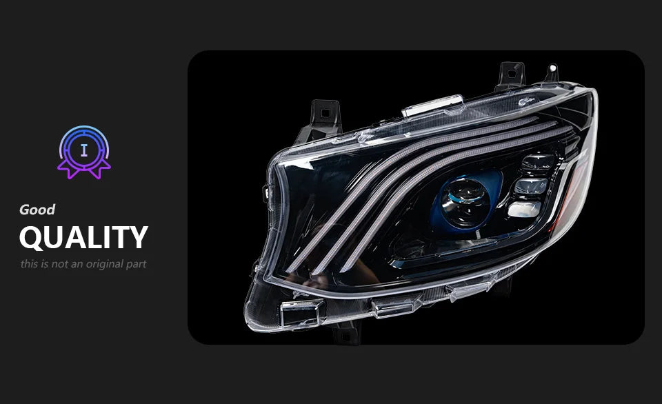 AKD Car Lights for Benz Sprinter Headlight Projector Lens 2018-2025 front Maybach Style Head Lamp DRL Automotive Accessories