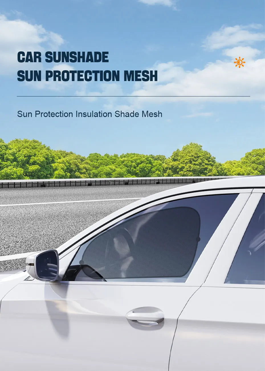 Car Sun Shade Side Window Curtain Front Rear Window Sunshade Summer UV Blocking