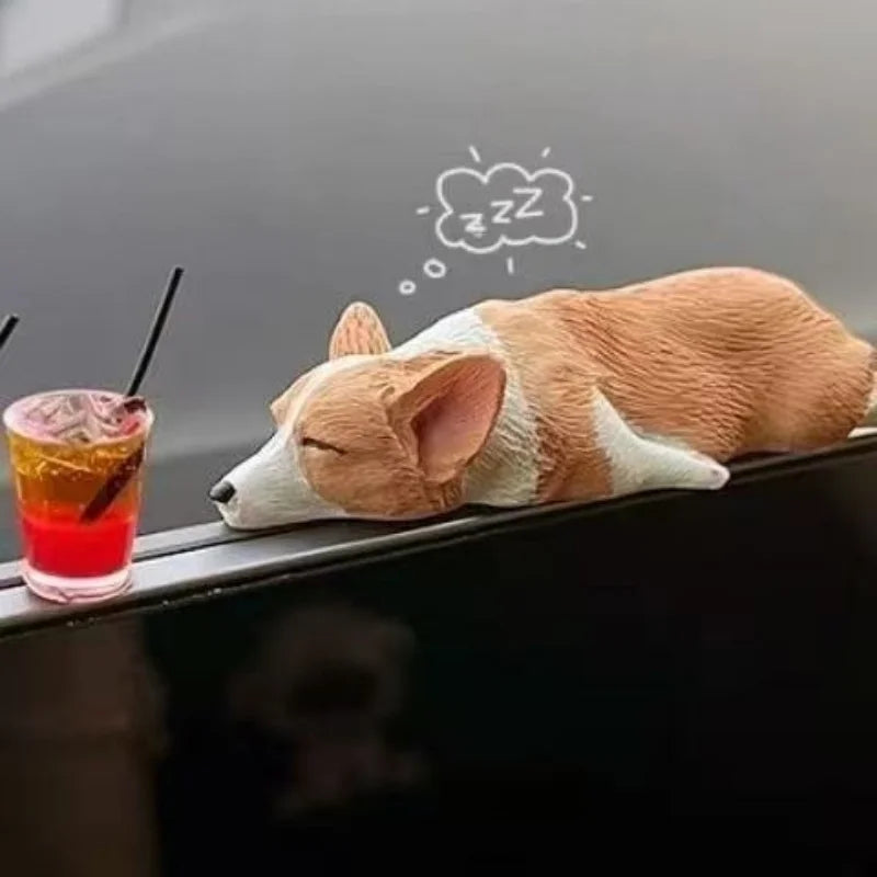 Car Dashboard Dog Toys Accessories Decorate Exquisite Mini Corgi Resin Doll Premium Automotive Accessory